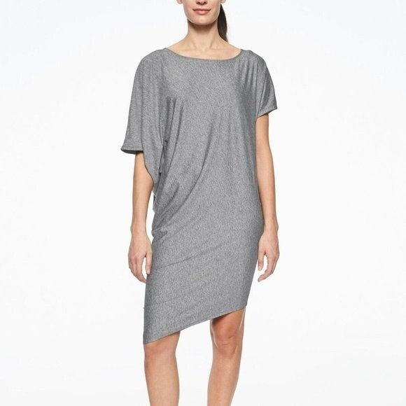 Athleta Sunlover Hilo UPF 50+ Dress with Asymmetrical Hem in Heather Gray XS - Picture 1 of 6